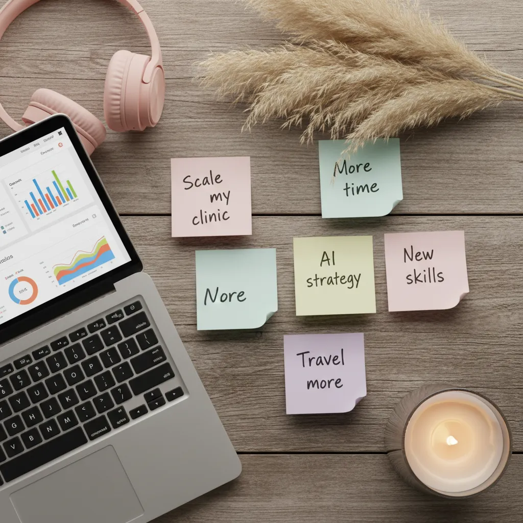 printed sticky notes glued on board