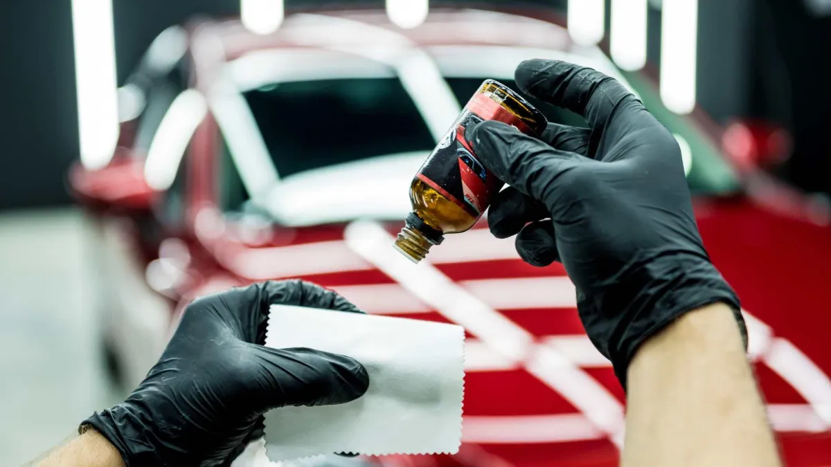 Ceramic coated car reflecting sunlight in The Villages Florida