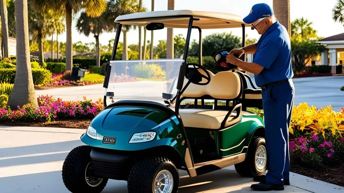 Golf cart detailing in Florida retirement community