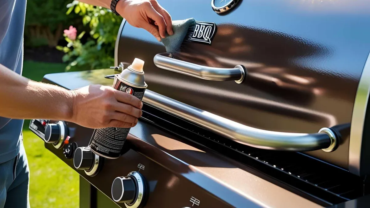 Applying ceramic coating to outdoor BBQ for UV and weather protection