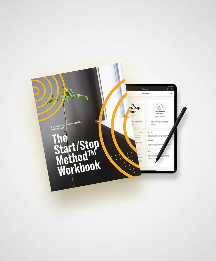 A minimalist avatar on a white screen, outlined in soft teal, with a subtle smile and gentle eyes, floating above a muted blue background. The design is simple, modern, and radiates calm guidance.