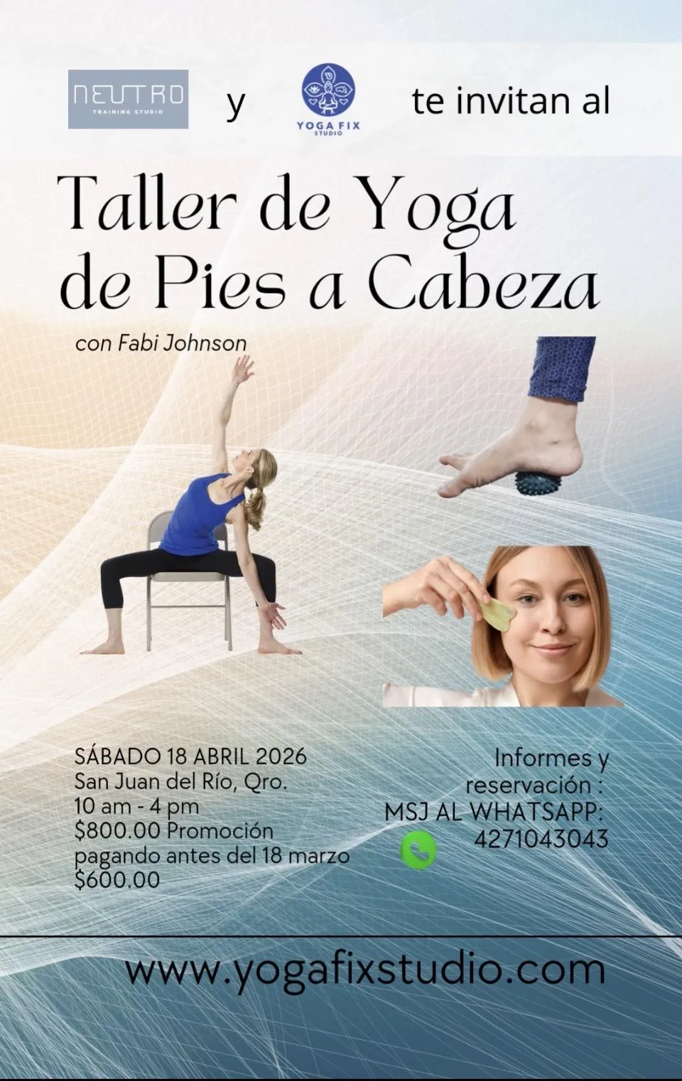 Taller en San Juan del Rio, Queretaro de Yoga Fix de pies a cabeza