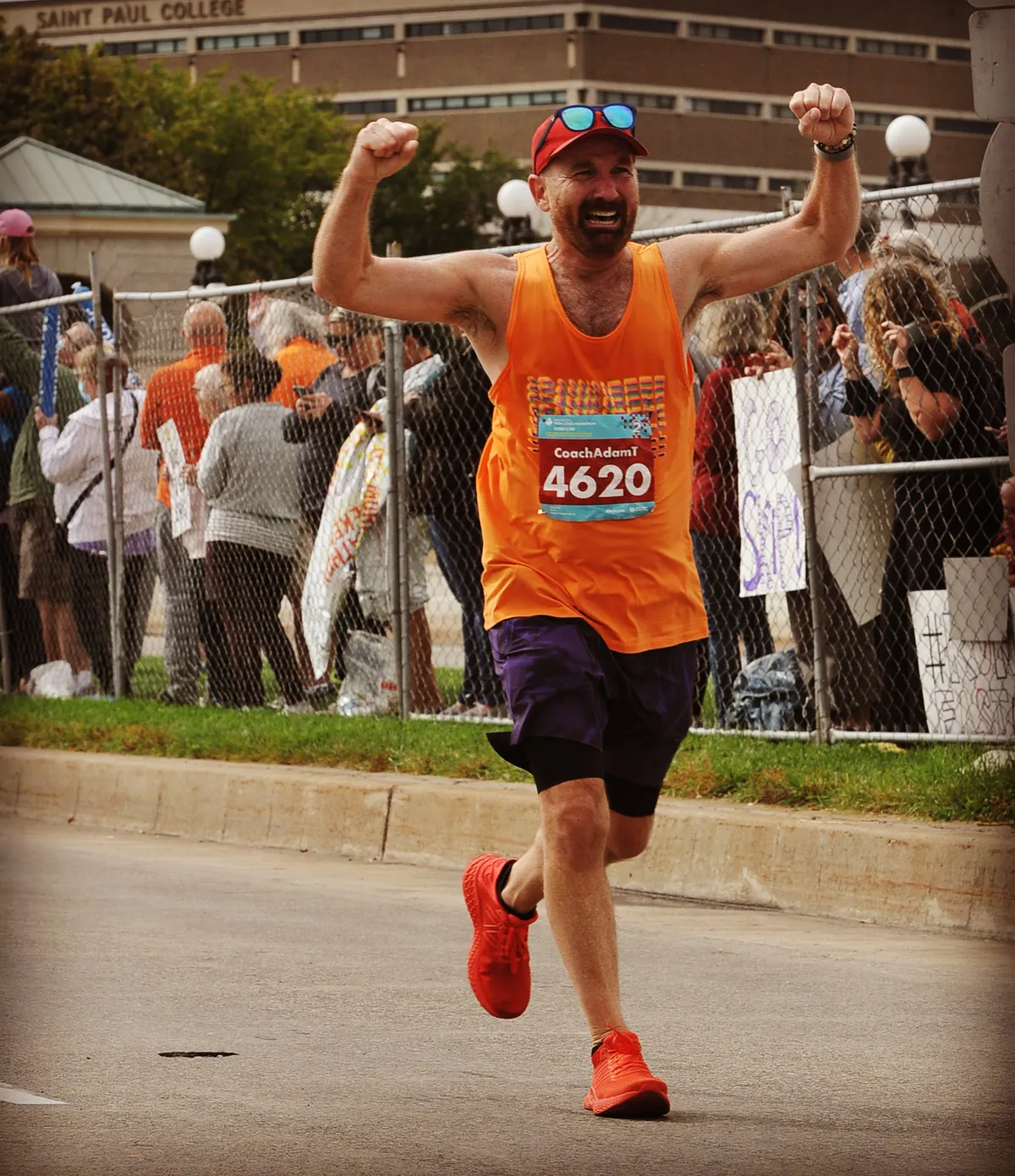 Adam Tills Phoenix Running Coach finishing Twin Cities Marathon 2021