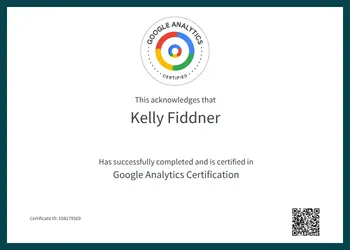kelly fiddner google analytics certified marketing consultant