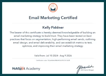 kelly fiddner email marketing certified marketing consultant