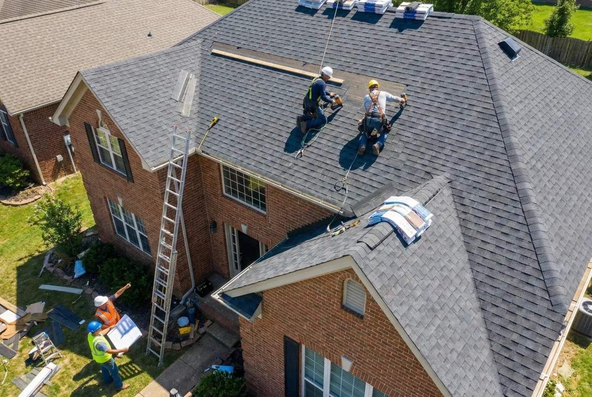 Map showing HomeShield Roofing local service area