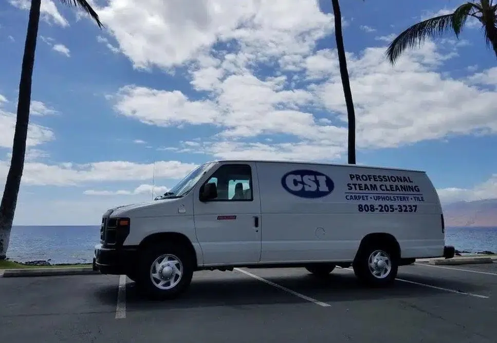 CSI Maui cleaning service van from where the company started