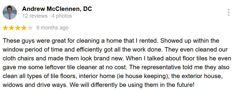 Kihei homeowner 5-star testimonial praising CSI’s carpet cleaning results and service
