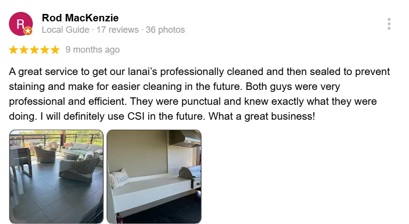 CSI Maui customer review from Kihei resident