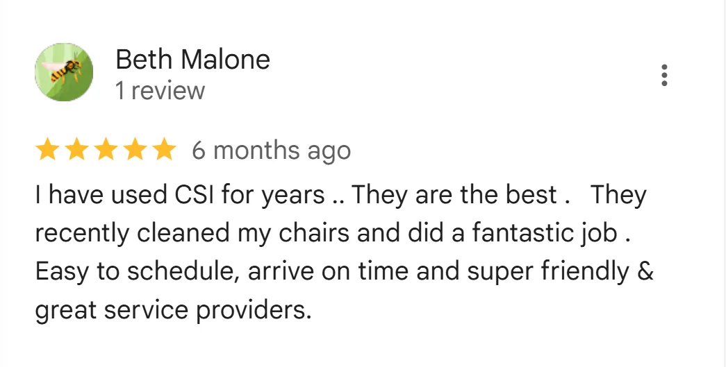 Five-star customer review for carpet cleaning in Kihei
