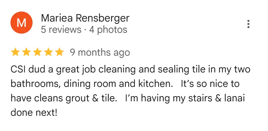 Customer feedback showing trust in high-quality home cleaning services