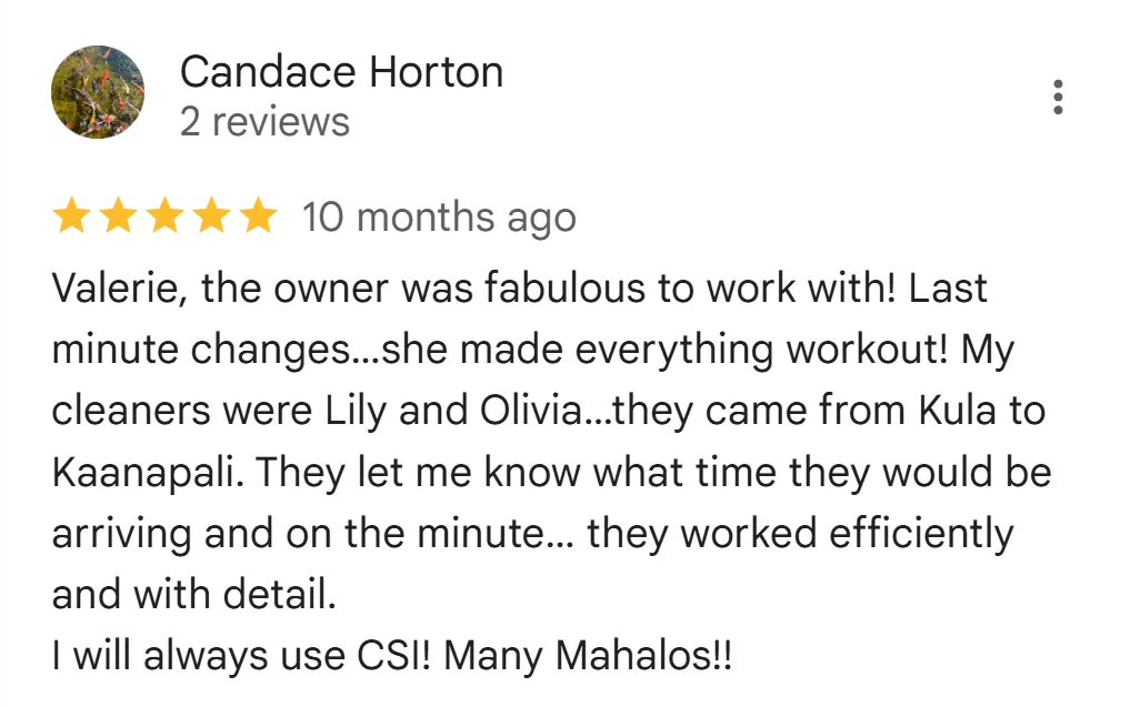 Customer feedback showing trust in high-quality home cleaning services