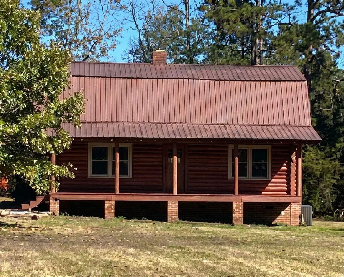Restored log cabin by Eby and Co. in Upstate South Carolina.