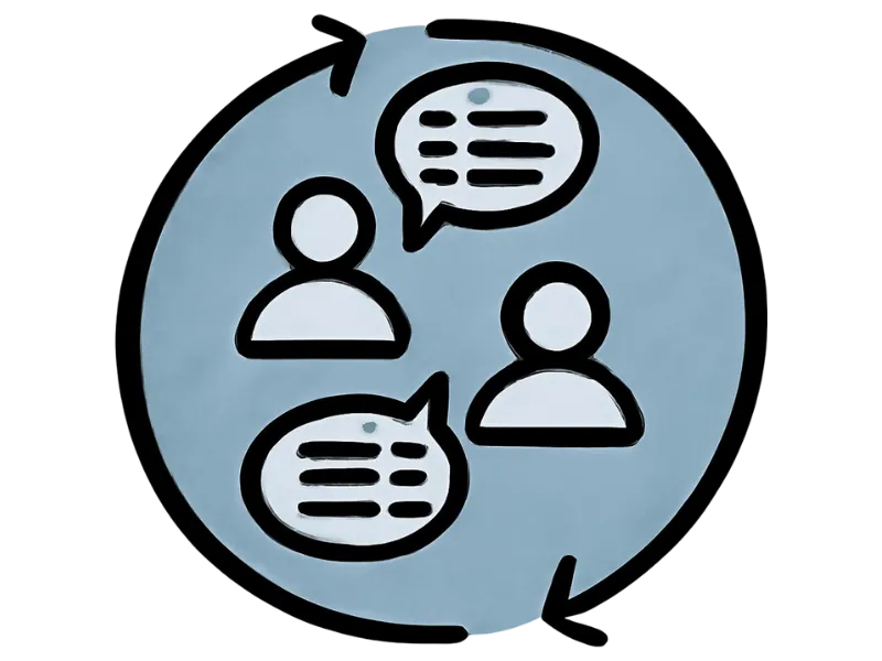 icon of two hands that are holding a gear that is spinning to the right