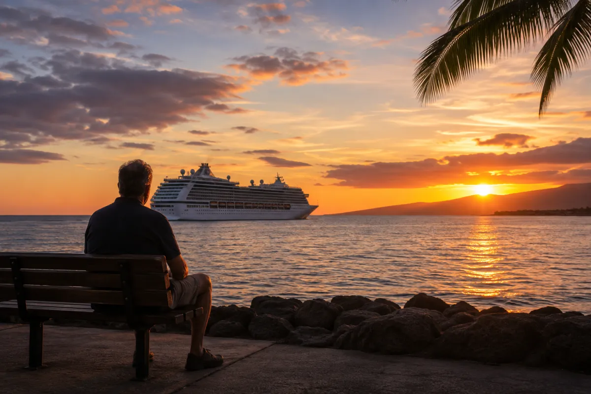 Hawaii cruise at sunset representing a meaningful journey in memory of a loved one
