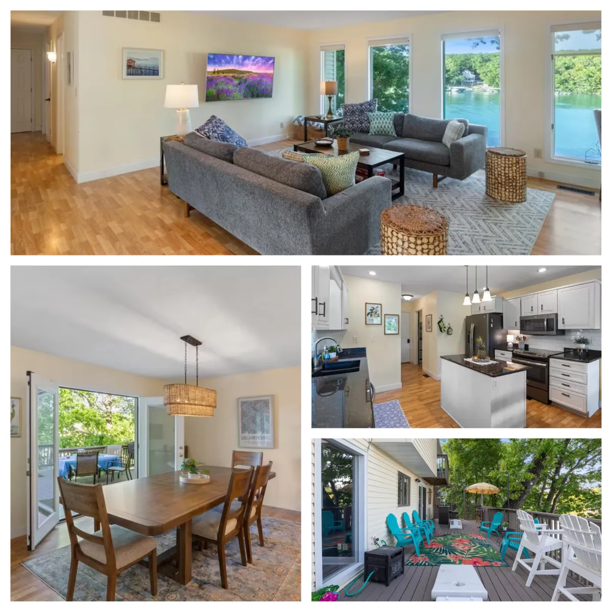 Anchor House: Kitchen, dining, bathrooms, and outdoor spaces are all set for your stay.