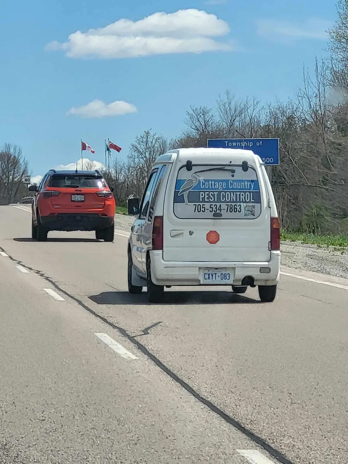 pest van on the road