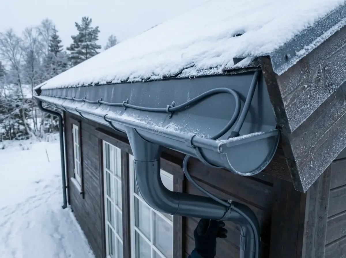 Varmekabel i takrenne i Bærum
