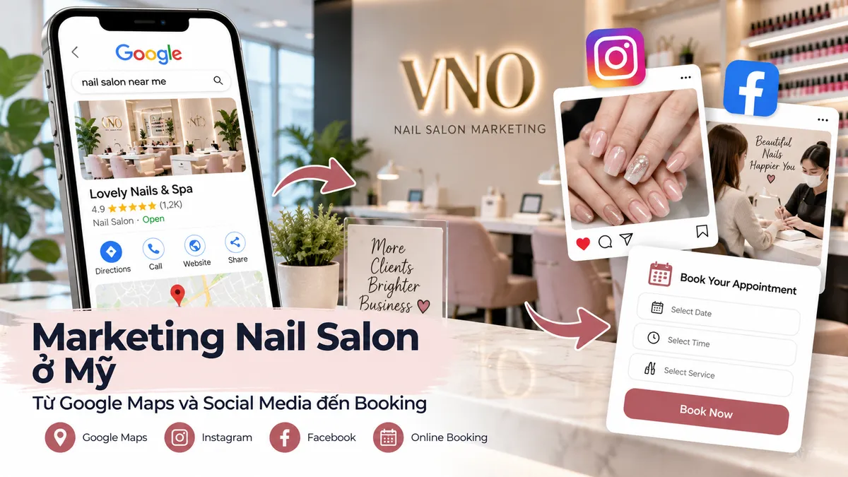 Marketing tiệm nail ở Mỹ: Từ Google đến booking