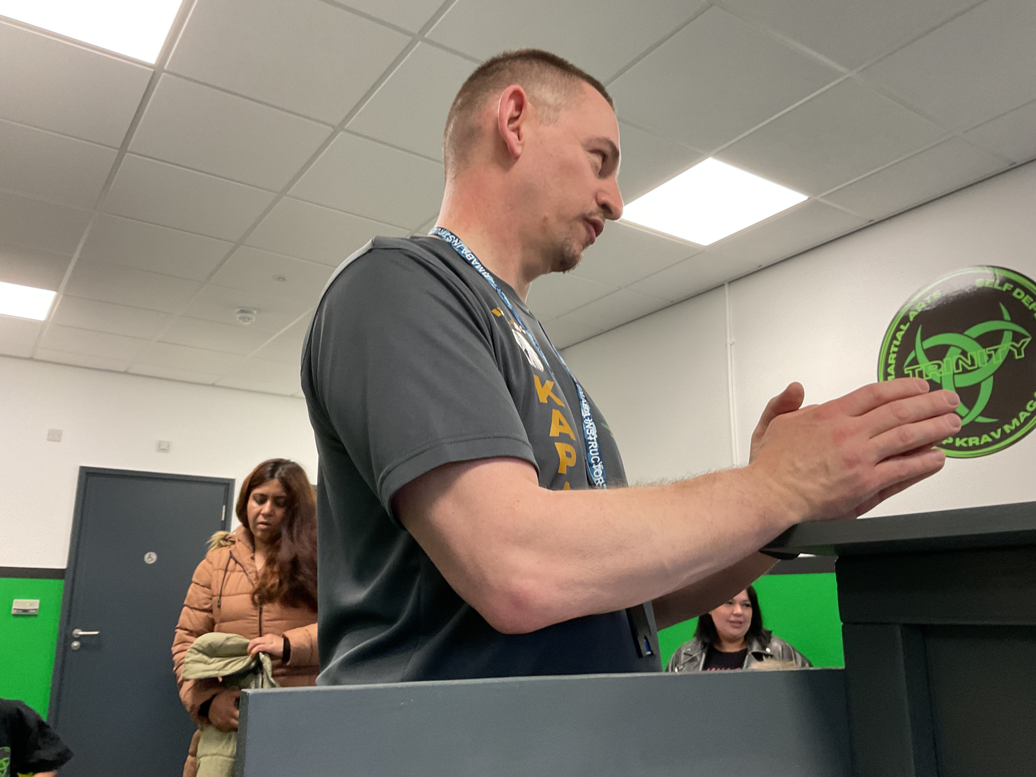 Parent asking instructor about class safety.