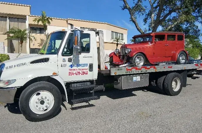 Towing classic car in Broward County