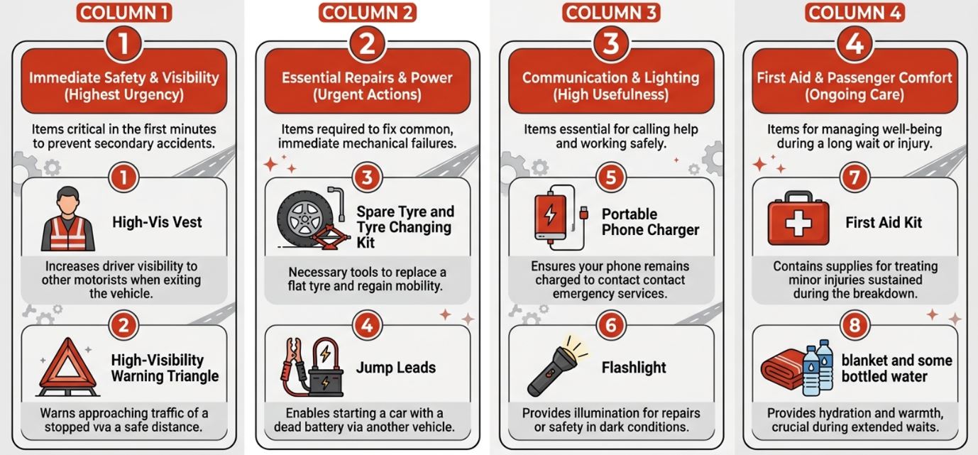 important items to keep in your vehicle for emergency situations