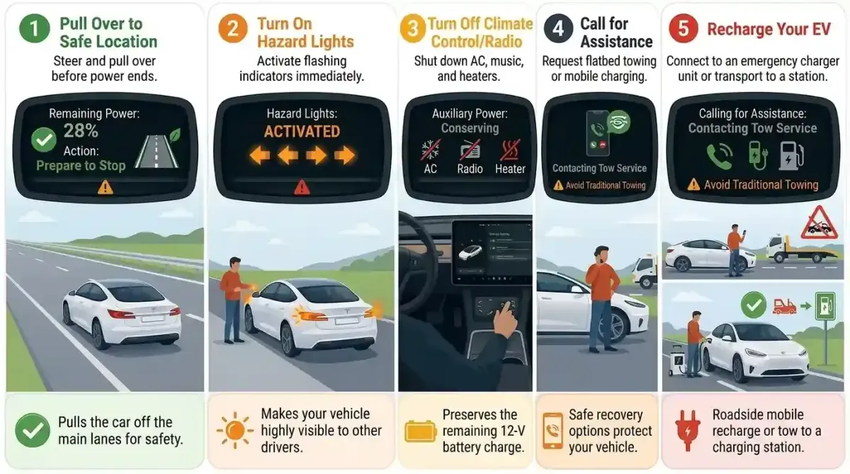 image showing steps to take when EV is fully discharged