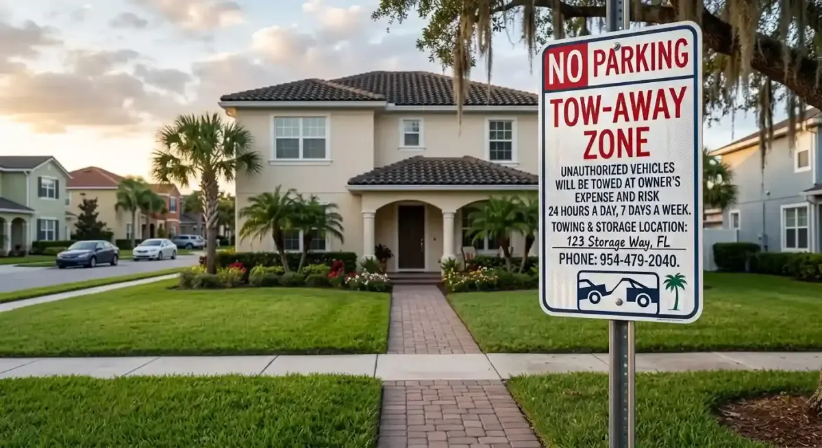 Tow-Away Zone signs help notify drivers that unauthorized parking 