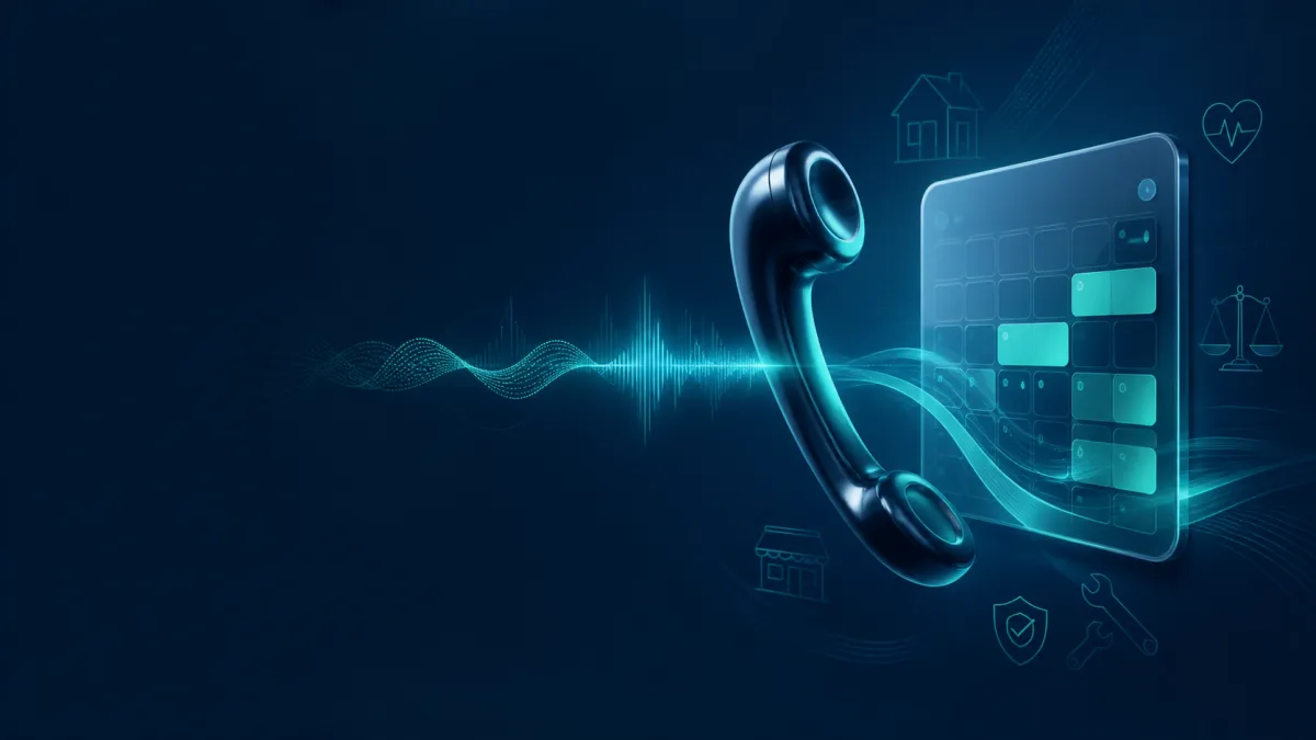 Agentic voice booking workflow connecting phone calls to appointments across service industries