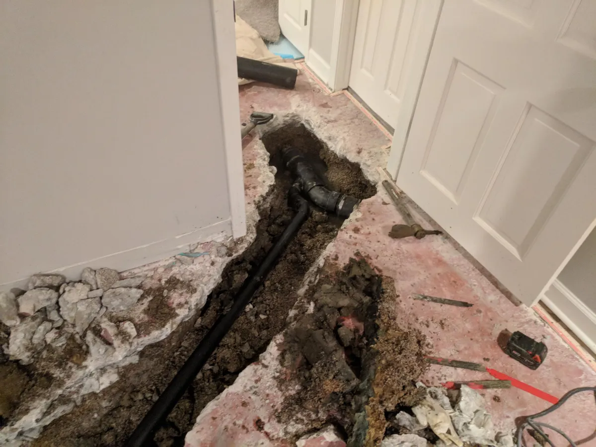 Fountain City Plumbing team re-piping a residential house.