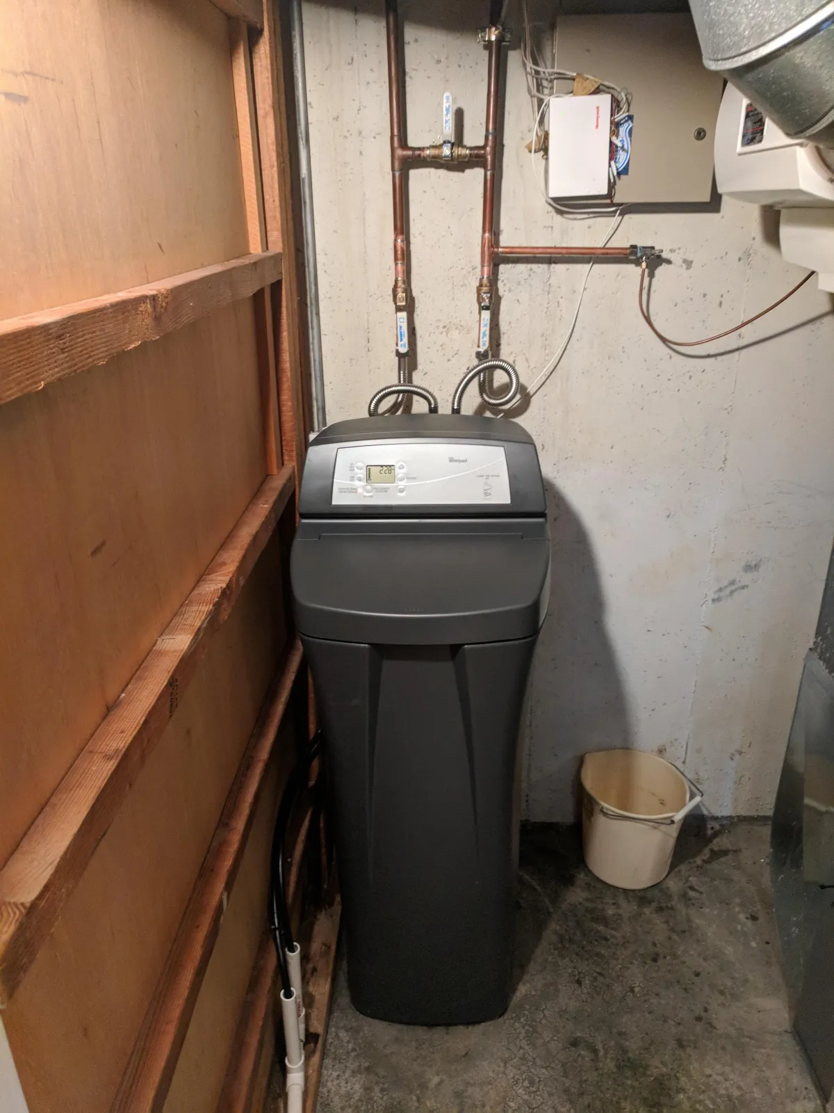 Installation of water softener in a home in Kansas City.
