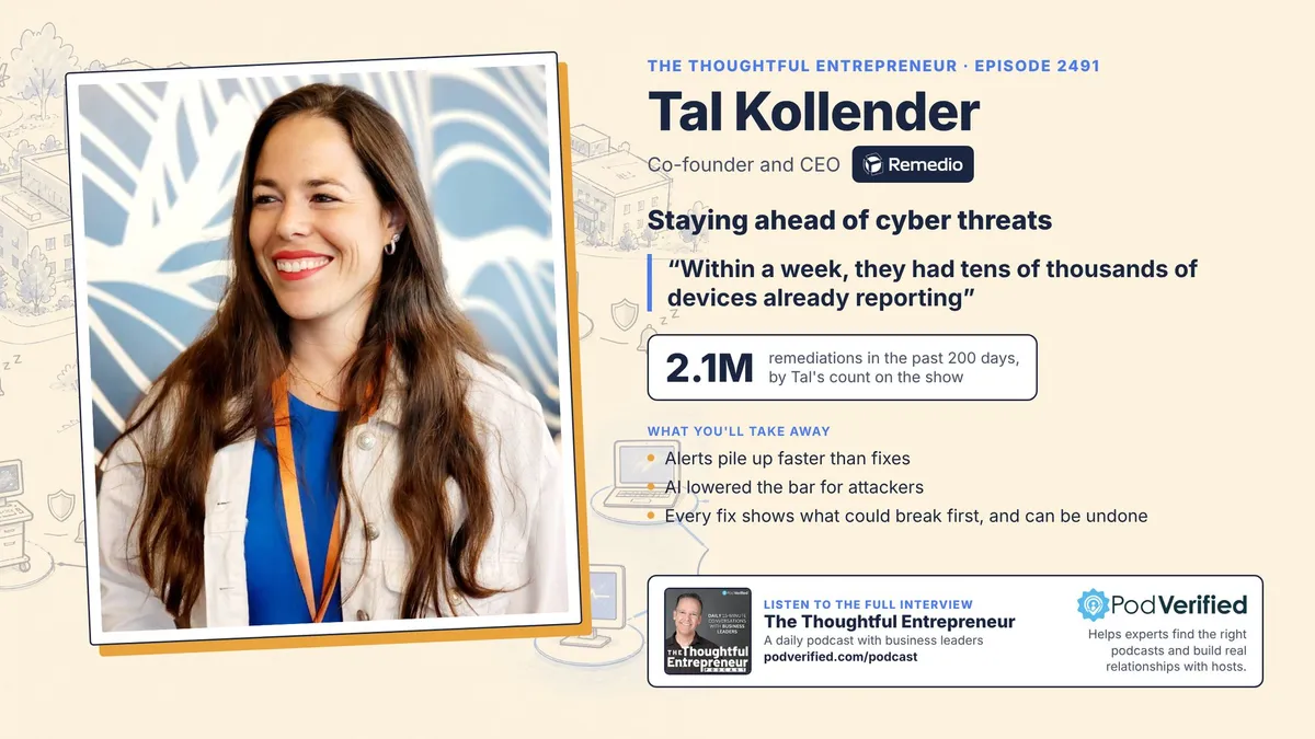Tal Kollender, co-founder and CEO of Remedio, on The Thoughtful Entrepreneur episode 2491