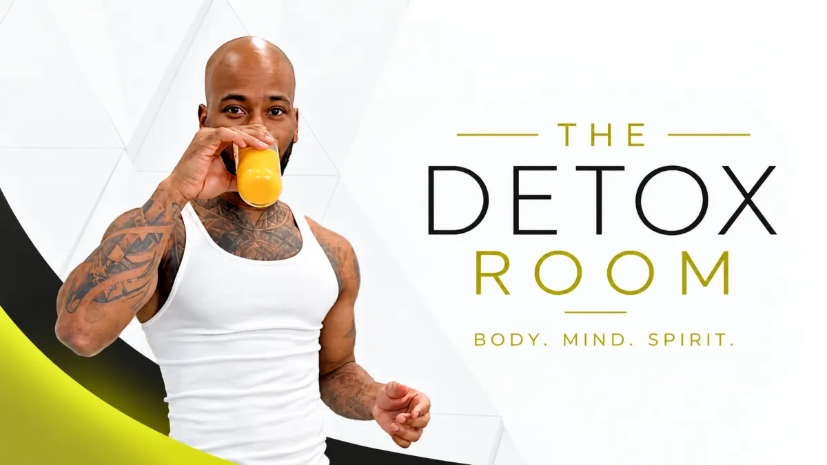Gee Bryant in a white shirt. The Detox Room: Body. Mind. Spirit.