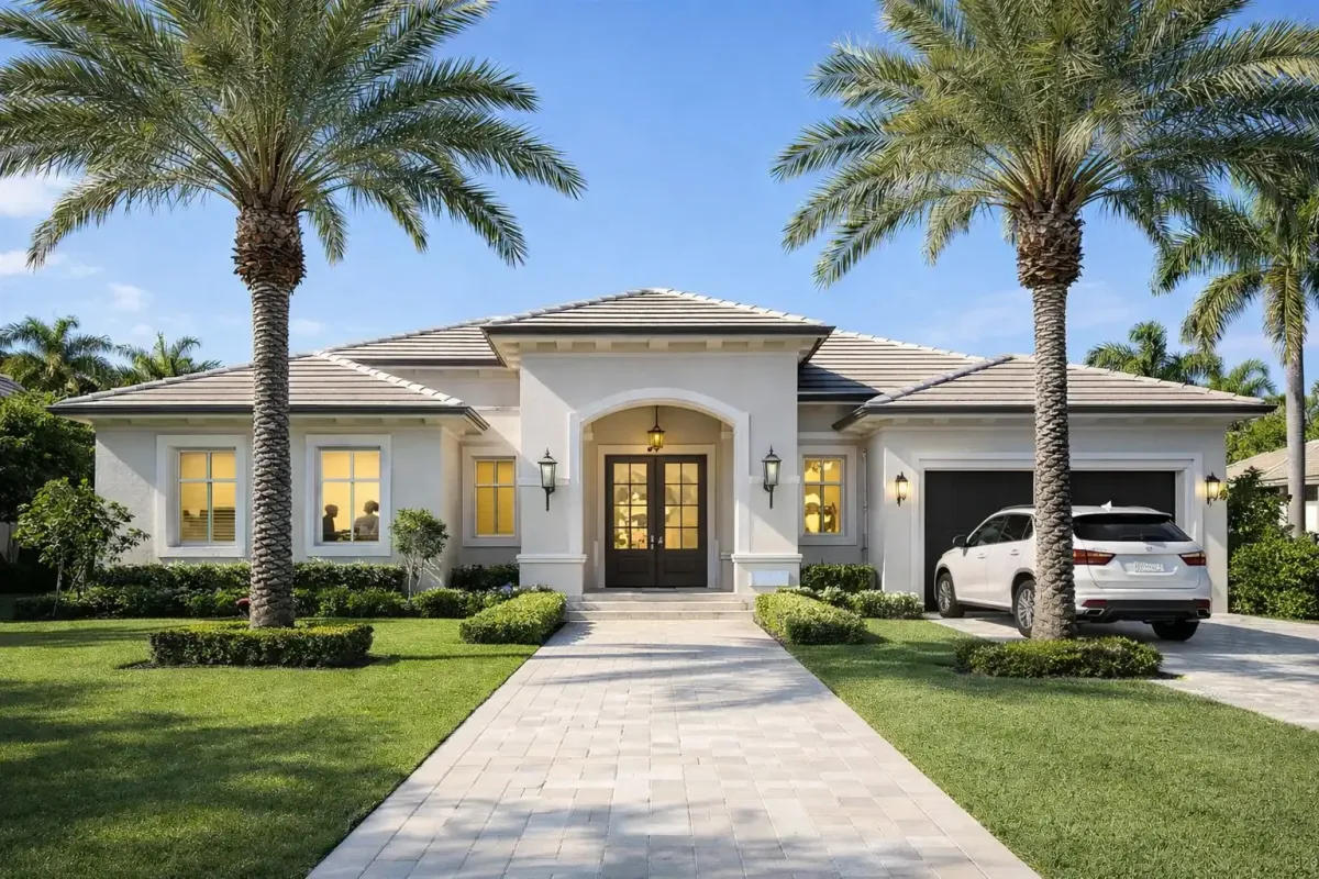 Homeowner in their mid-40s reviewing foreclosure paperwork at a kitchen table by natural window light.