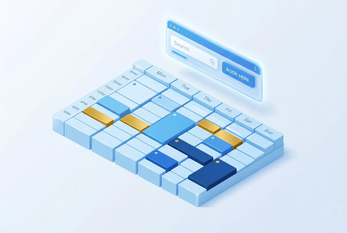 Appointment calendar interface with scheduled meetings.