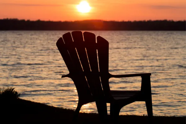 Chair overlooking a lake