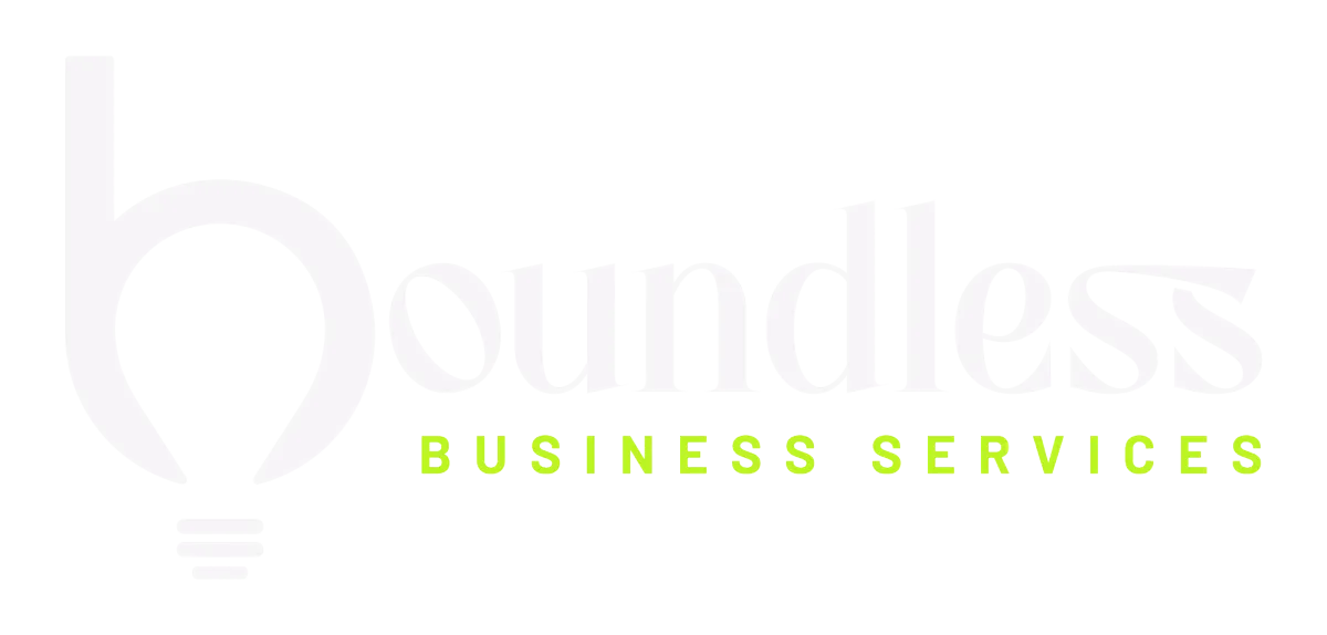 White infinity knot icon next to 'Boundless' wordmark
