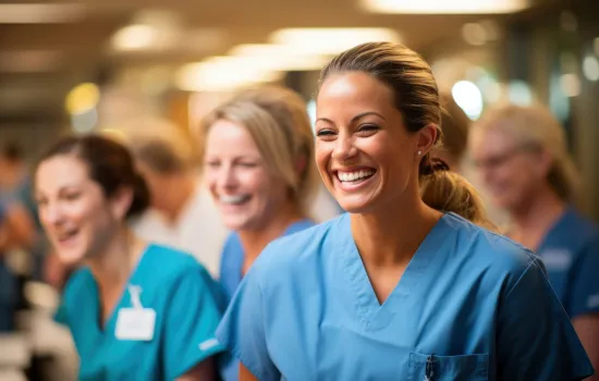 A group of nurses smilling
