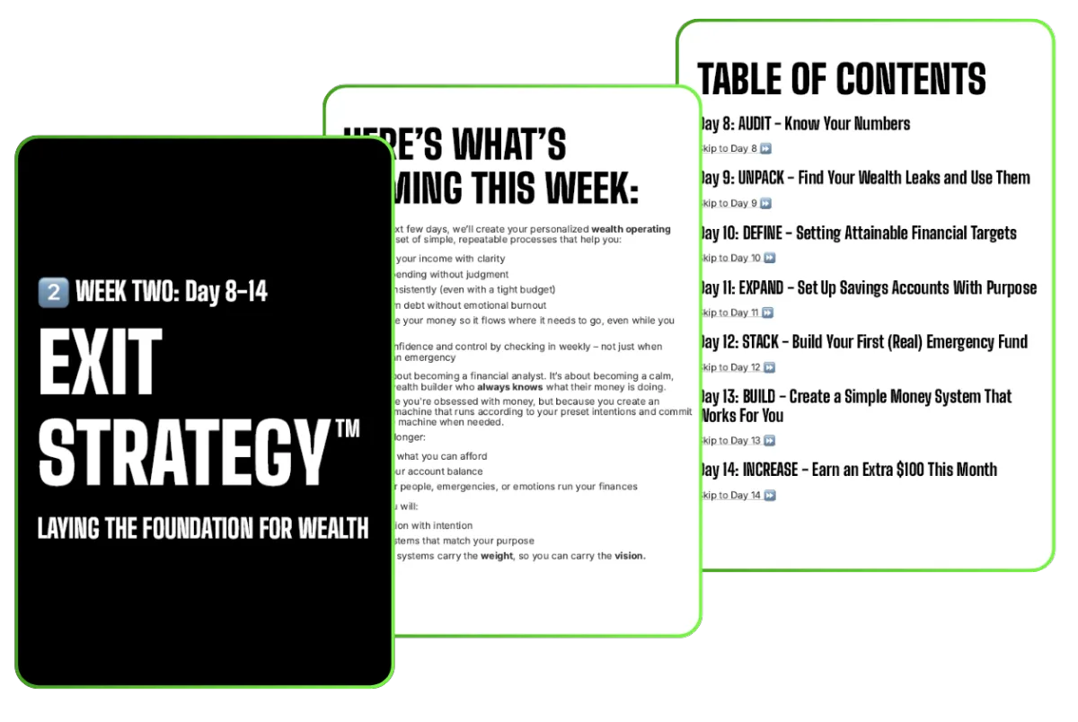 Exit Strategy Week Two Sample
