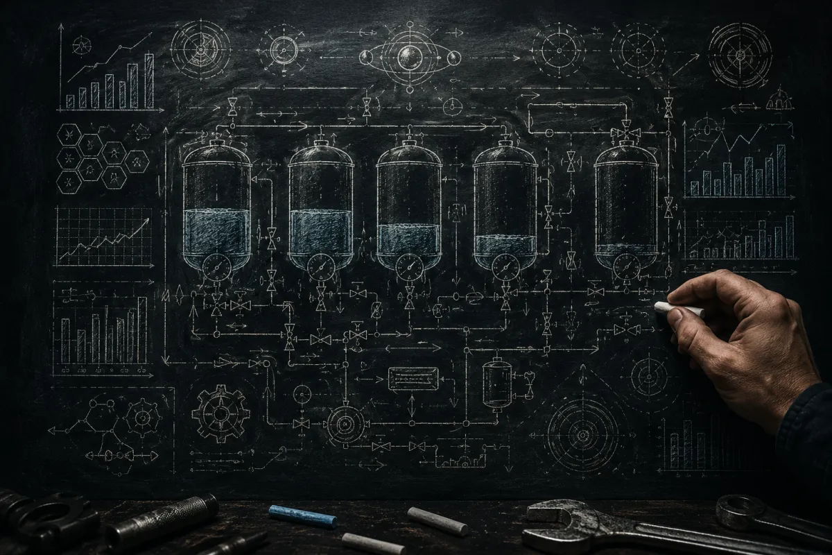 Mechanic's drawing a car engine — a visual for checking your internal system before forcing action