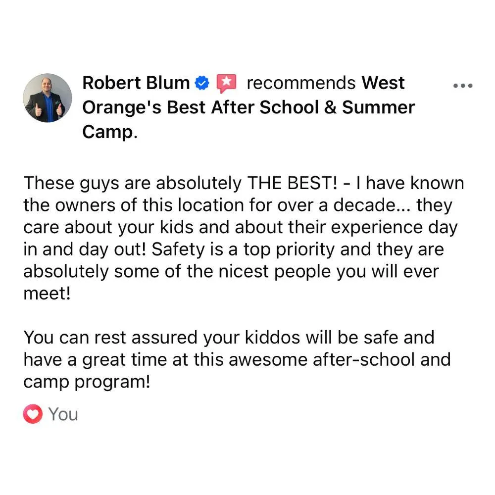 5 Star Reviews For The Best Summer Camp and After School Program in West Orange