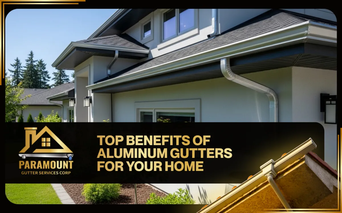 Home exterior showing the benefits of aluminum gutters