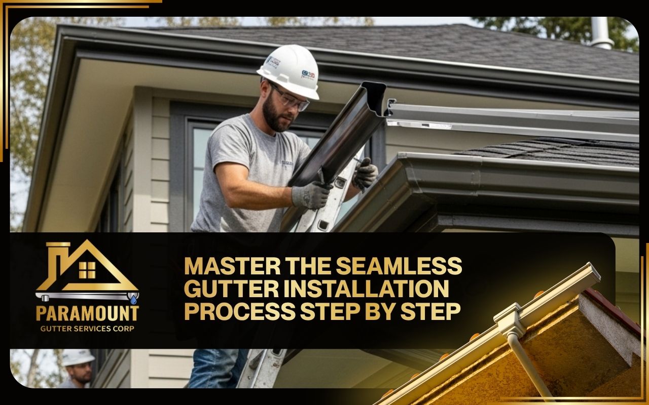 seamless gutter installation process for a home exterior