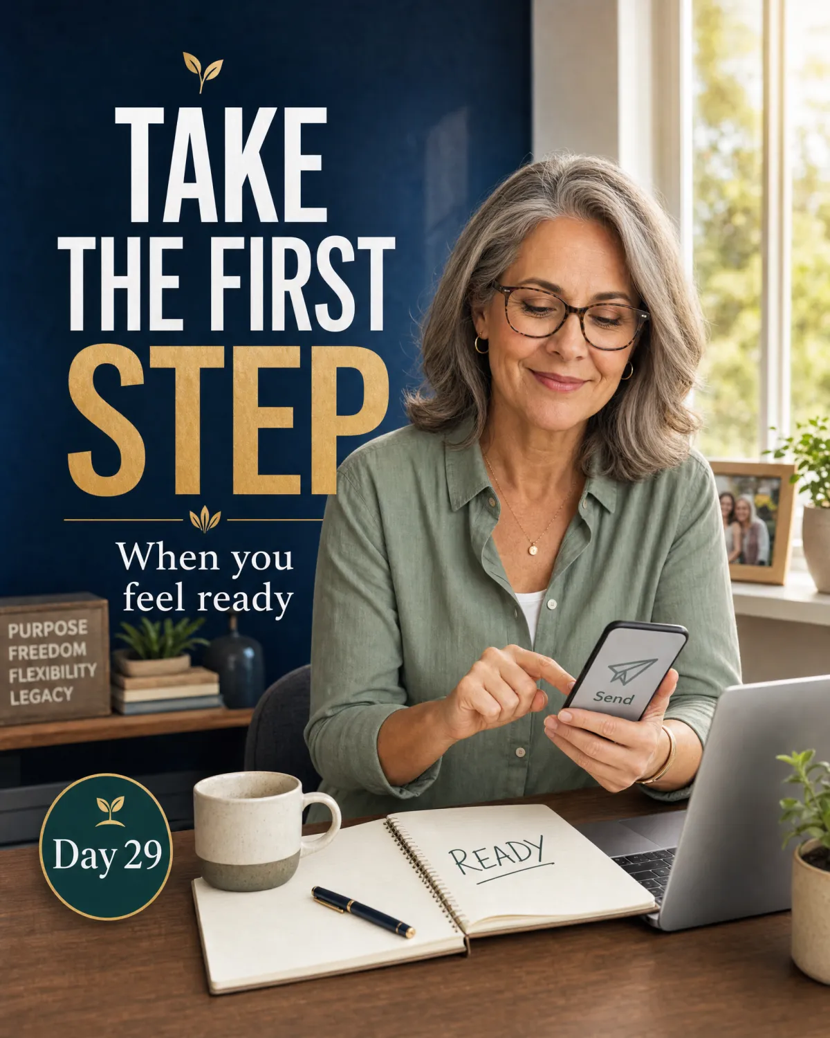 Professional closing visual representing a final step toward taking action