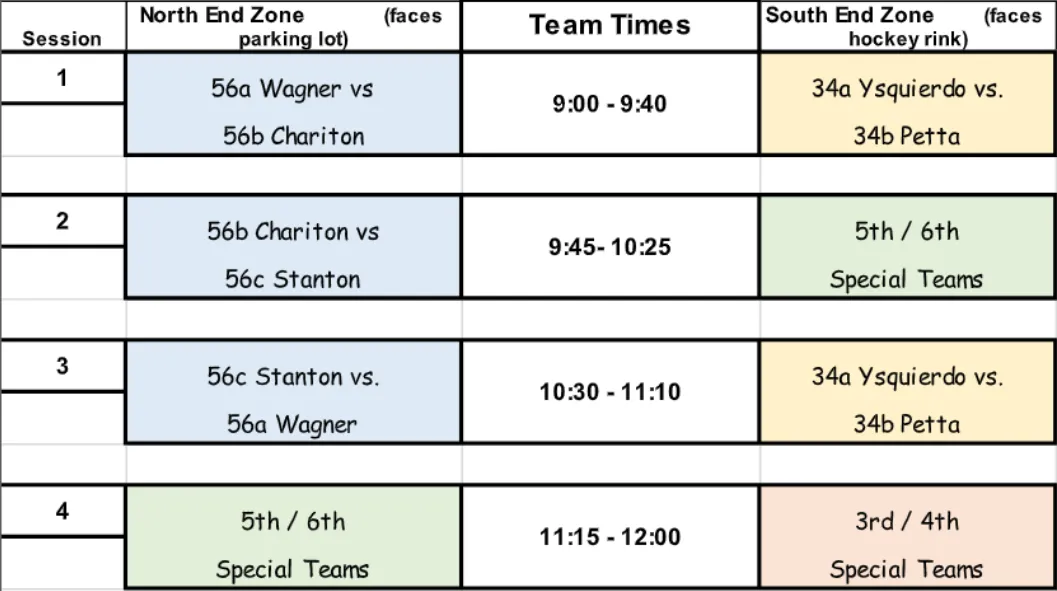 Scrimmage Schedule