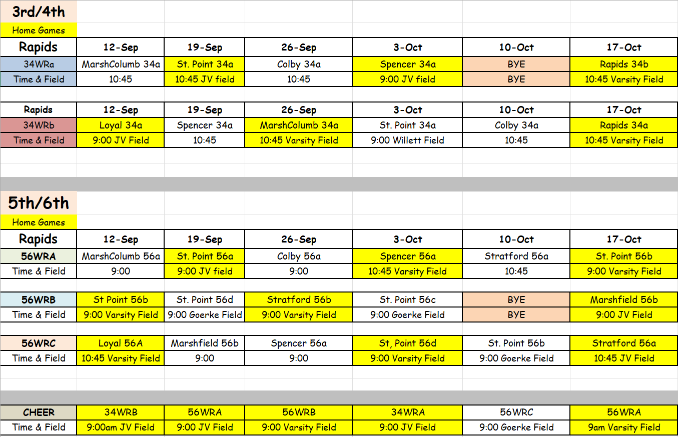 Game Schedule