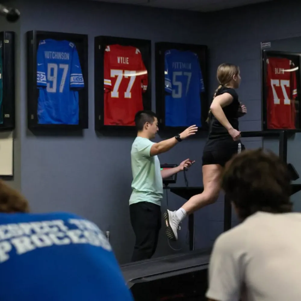 Youth athlete completing treadmill speed training at Impact Sports Performance in Novi, Michigan