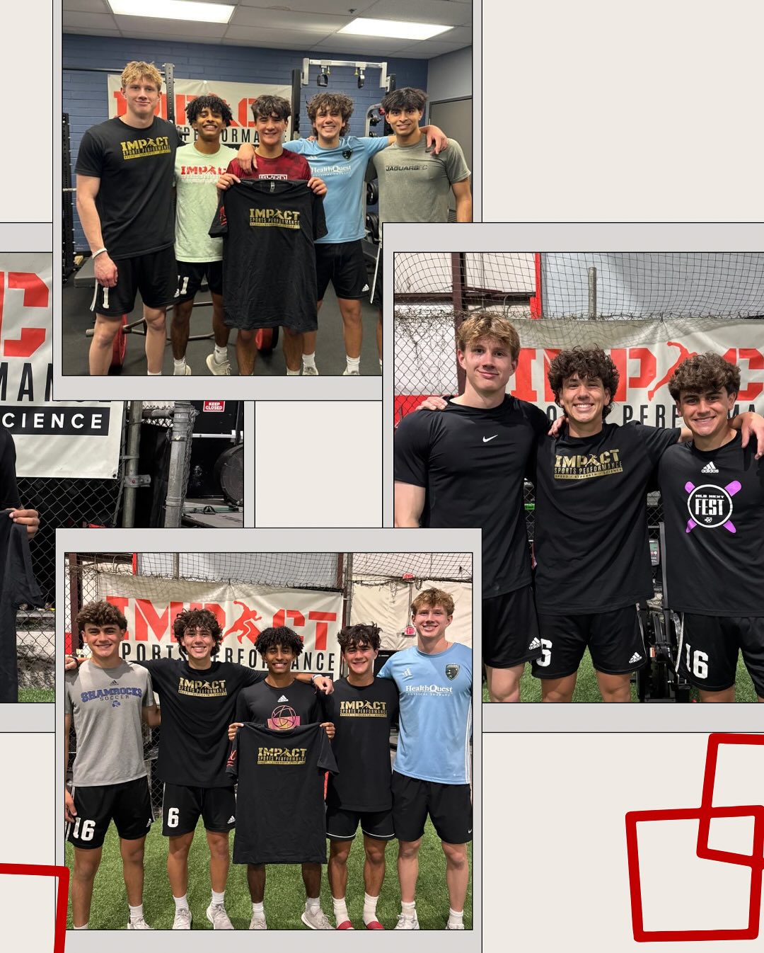 Youth athletes completing strength and movement training at Impact Sports Performance