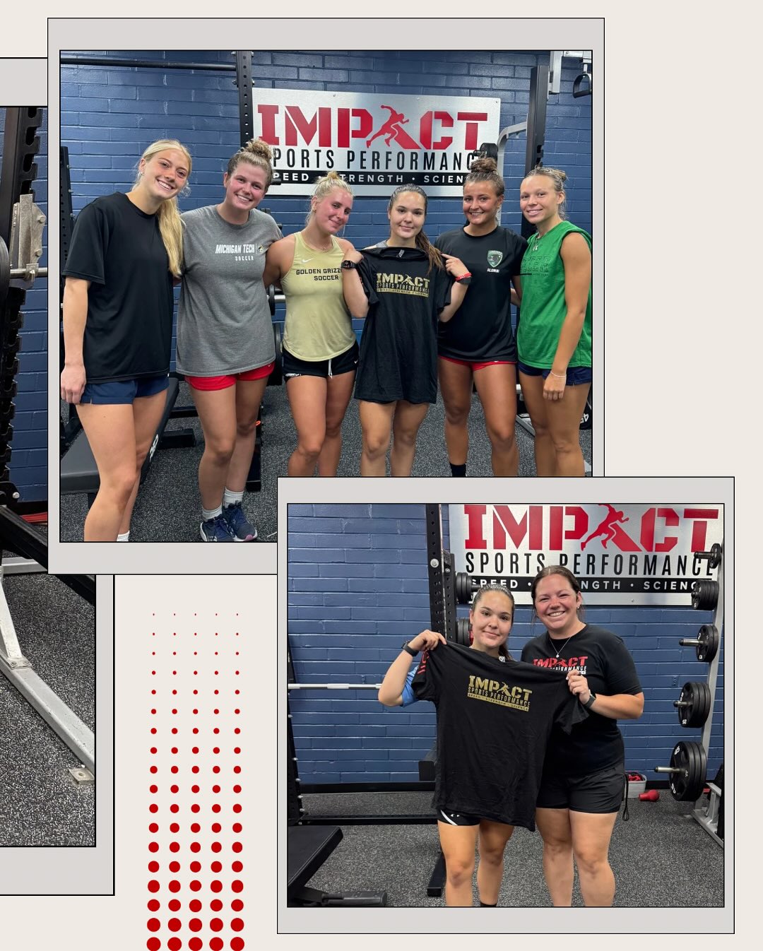 High school athletes training alongside Impact Sports Performance coaches in a structured performance program