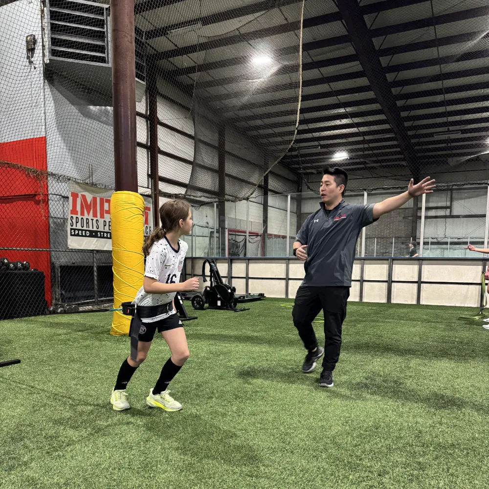 Youth sports performance session focused on speed and coordination at Impact Sports Performance